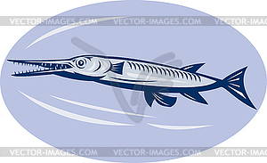 Needlefish (family Belonidae) - vector image