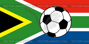 Flag south africa with soccer football ball - vector clipart