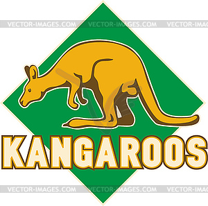 Kangaroo sports mascot shield - vector clipart