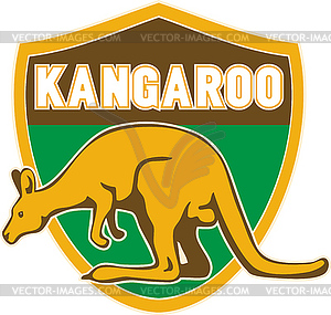 Kangaroo sports mascot shield - vector image