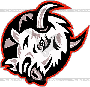 Angry bison head ready to attack - vector image