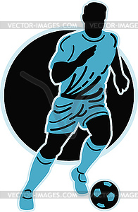 Soccer player running with ball - vector clip art