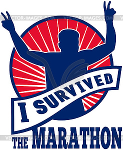 Marathon runner i survived - vector clipart