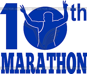 10th marathon run race runner - vector clipart / vector image