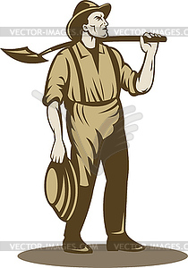 Miner, prospector or gold digger - royalty-free vector clipart