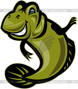 Mud skipper or goby fish cartoon - vector clip art