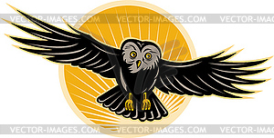 NX owl flying front - vector clipart