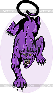 Panther about to pounce attack - vector clipart