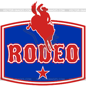 Rodeo cowboy bucking bronco - vector image