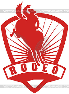 Rodeo Cowboy bucking bronco - vector clipart