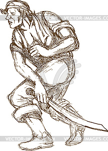 Pirate with sword - vector clipart