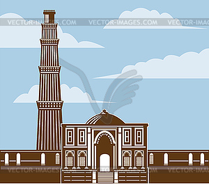 Qutab minar - vector EPS clipart