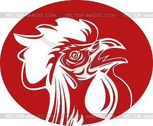 Rooster cockerel crowing - vector image