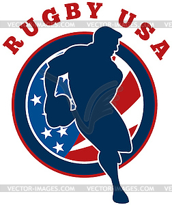 Rugby player flag united states of america - vector image