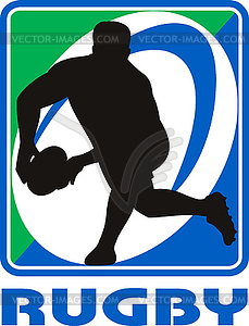 Rugby player passing ball facing front - vector image