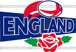 Rugby ball england english rose - vector clip art