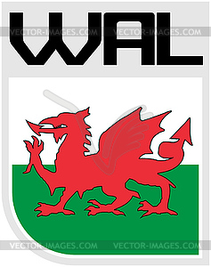 Flag of Wales icon - vector clipart