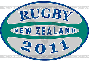 Мяч для регби 2011 Новая Зеландия - векторное изображение клипарта