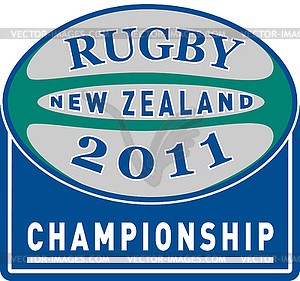 Rugby ball 2011 new zealand championship cup - vector image