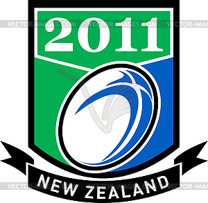 Новой Зеландии по регби 2011 щит - клипарт в векторном формате