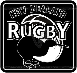 Rugby ball kiwi new zealand - vector image