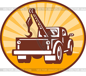 Rear view of tow or wrecker truck - vector EPS clipart