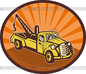 Vintage pick-up cargo truck - vector clipart