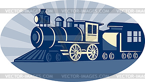 Steam train or locomotive - vector image