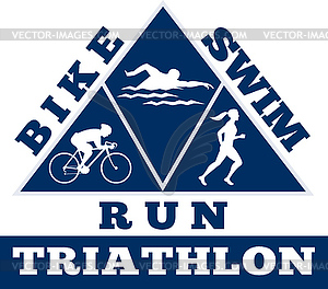 Triathlon swim bike run race - vector clipart