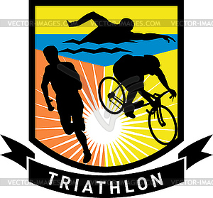 Triathlon swim bike run race - royalty-free vector image