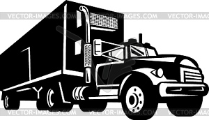 Truck with container van trailer - vector image