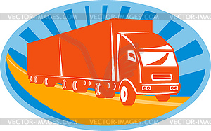 Container truck and trailer - vector EPS clipart