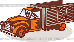 Vintage delivery pick-up truck - vector clipart