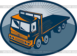 Flatbed truck viewed of high angle - vector clipart