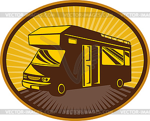 Camper van,caravan or mobile home - vector clipart