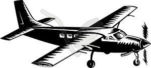 Propeller airplane retro - vector clip art