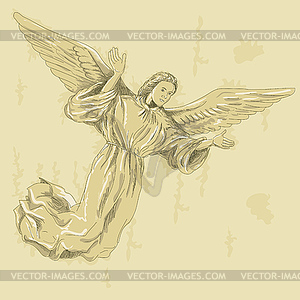 Ангел с распростертыми руками носить стихарь - клипарт в векторном формате