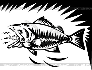 Big fish eating small fish - vector image