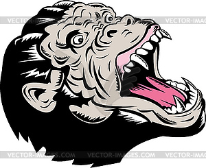 Ape angry fangs - vector image