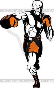 Boxer punching - vector clip art