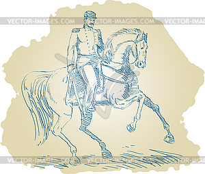 American Civil War Union officer on horseback - vector image