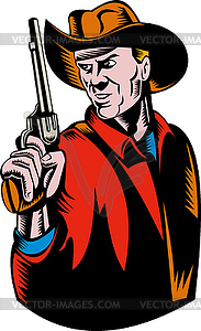 Cowboy gun lookingside - vector clipart