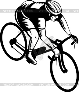 Cyclist riding bicycle - vector clip art