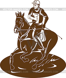 Equestrian riding horse - vector clipart