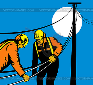 Power Lineman Telephone Repairman Electrician - vector clipart