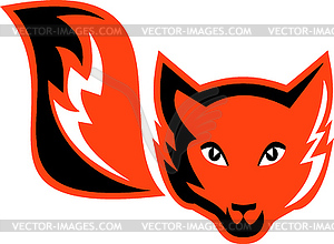 Red Fox хвост значок - изображение в векторном формате