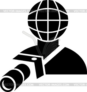 Global photographer with camera - vector EPS clipart