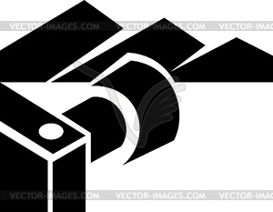 Camera with landscape - vector clipart