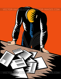 Male Worker Depressed Unemployed - vector image