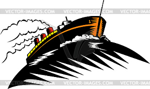 Passenger cargo ship - vector image